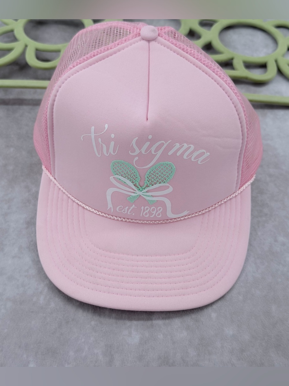 Tri Sigma Beauty Pink Mesh Trucker Hat women’s